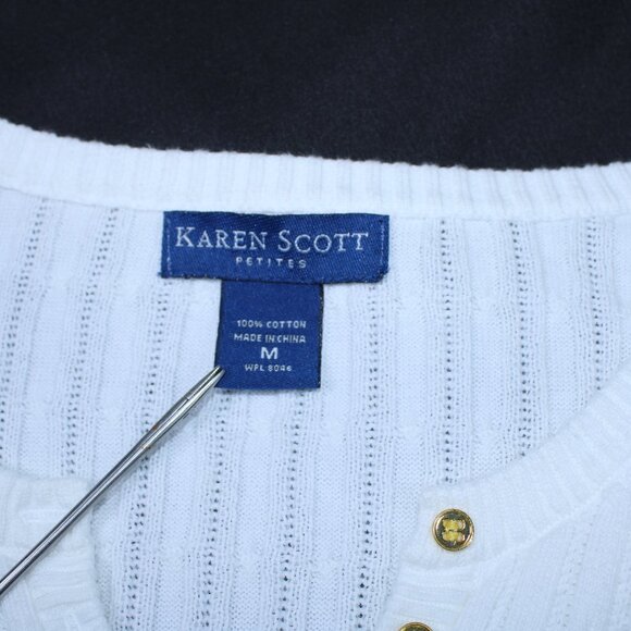 Karen Scott Women's White and Cream Jumper - Picture 5 of 10